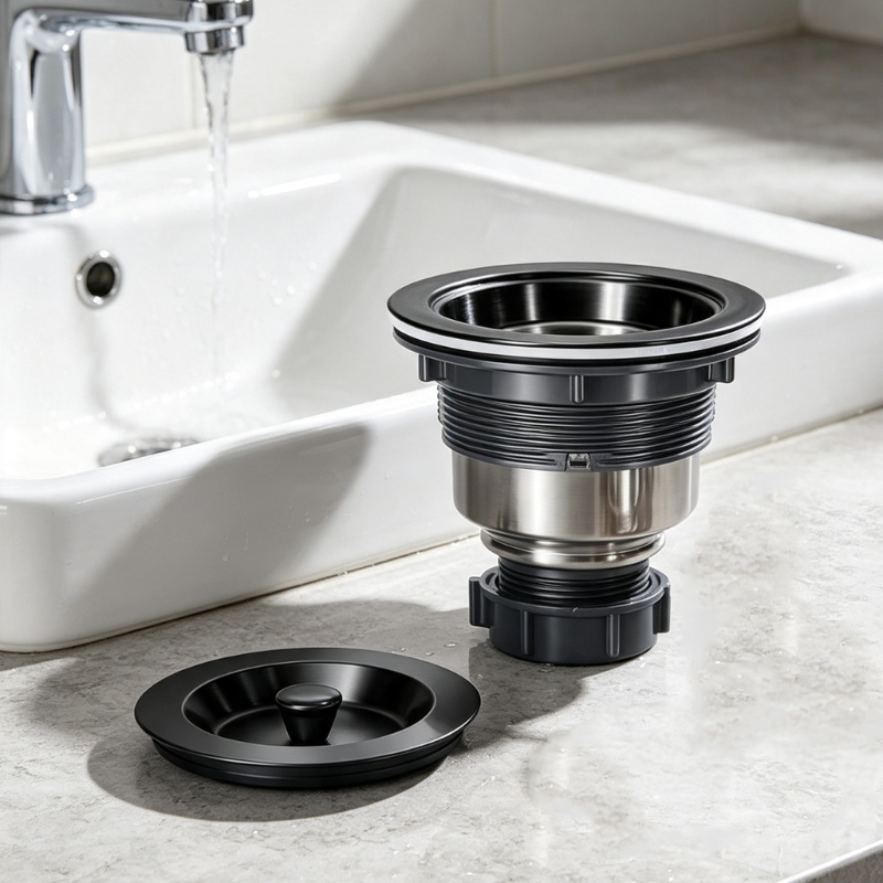 Kitchen Sink Drain Strainer Basket - 652F Spülbecken-Abflusssieb-Baugruppe mit abnehmbarem Korbbecher, Ablaufabdeckung