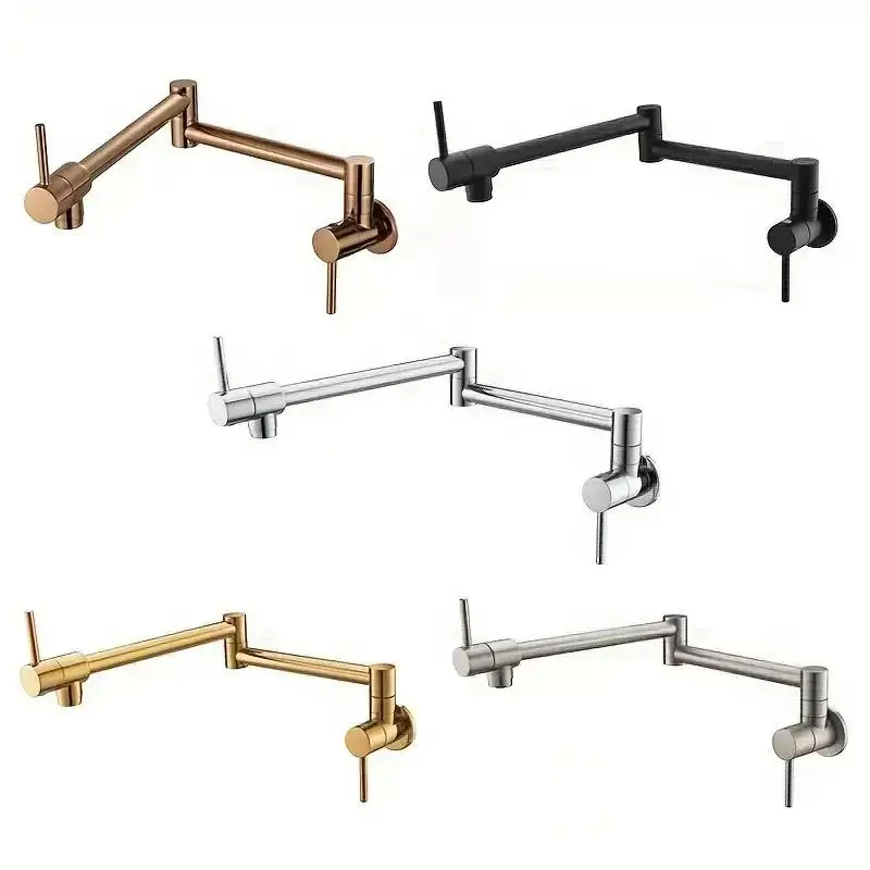 Pot Filler Faucet Wall Mount Folding - Wandmontierter, klappbarer Küchenarmatur, einzelner Kaltwasserhahn, Einloch-Spültischarmatur,