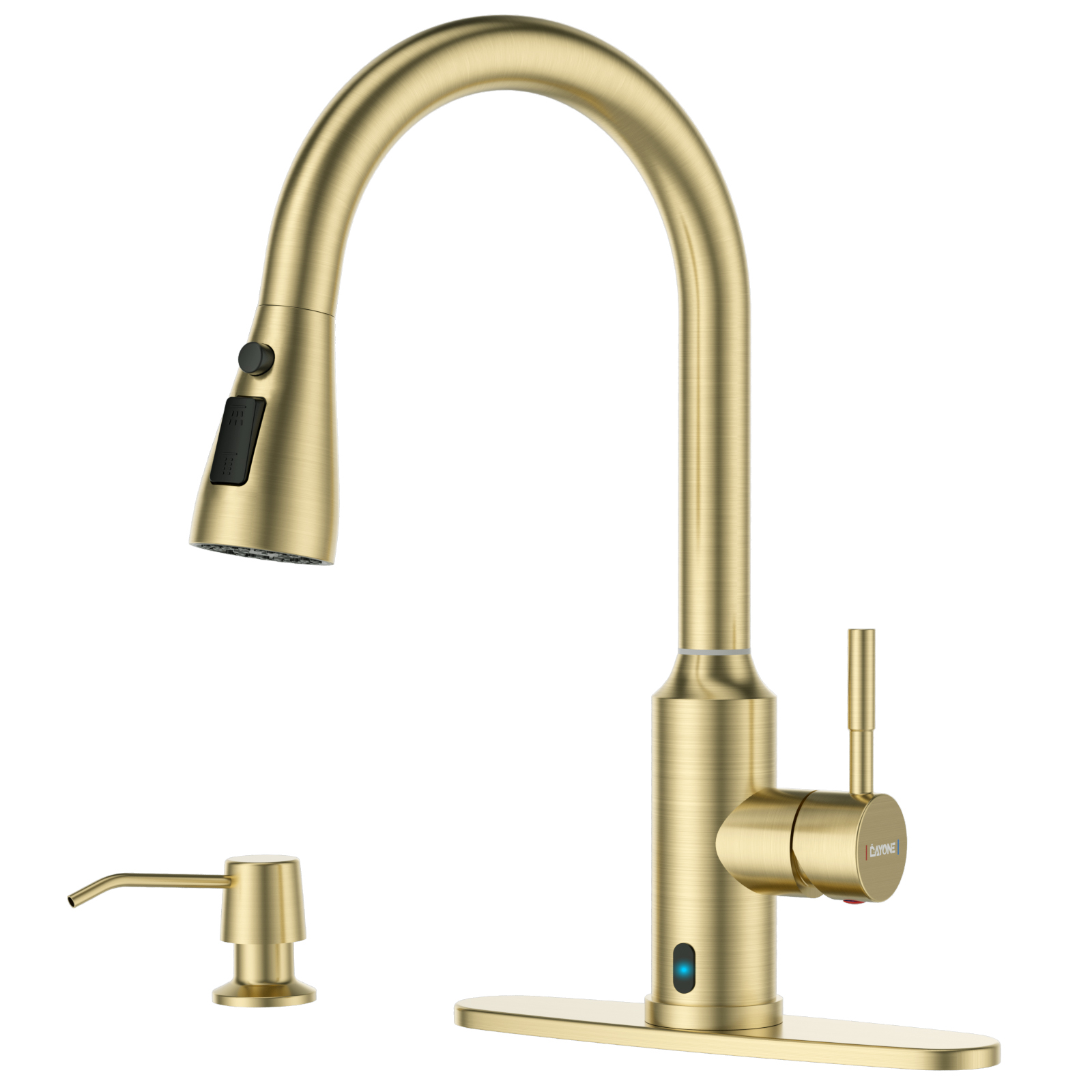 Touchless Kitchen Faucet Motion Sensor - DAYONE Gold Berührungsloser Küchenarmatur mit Seifenspender,