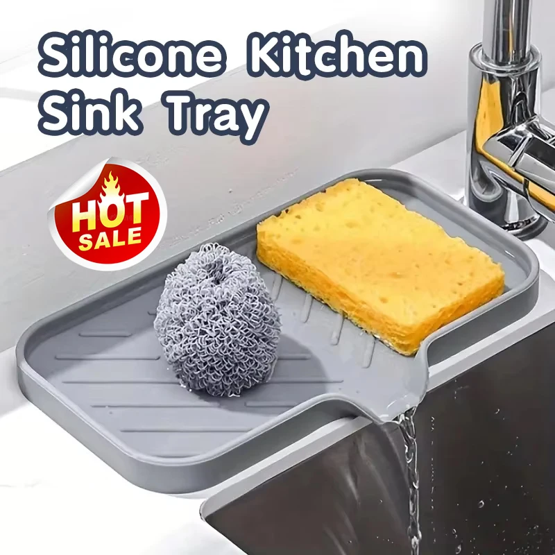Automatic Soap Dispenser Kitchen Sink - Silikon-Wasserhahnmatte, Küchenspülbecken-Ablage, Seifenspender, Schwamm-Abtropfmatte, Spülbecken-Spritzschutzmatte, Trockenmatte,