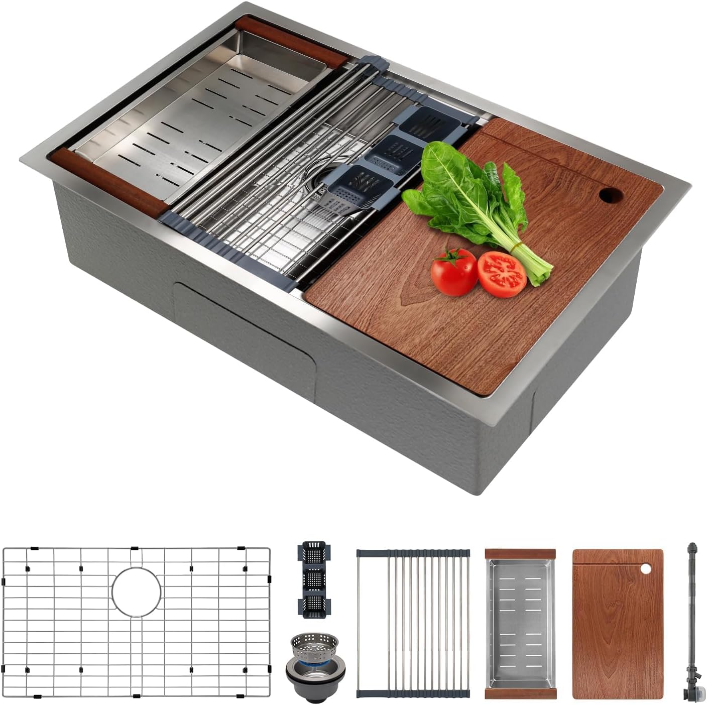 Stainless Steel Undermount Kitchen Sink 30 - 30 Zoll Unterbau-Küchenspüle mit Überlegener Abflussleistung,