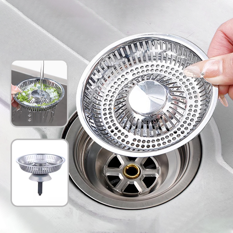 Kitchen Sink Drain Strainer Basket - Abflusssieb für die Küchenspüle mit Kupfer-Bounce-Kern,