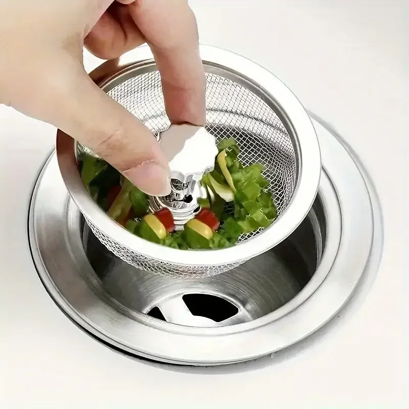Kitchen Sink Drain Strainer Basket - 2/4 Stück Edelstahl-Sieb für Küchenspüle mit