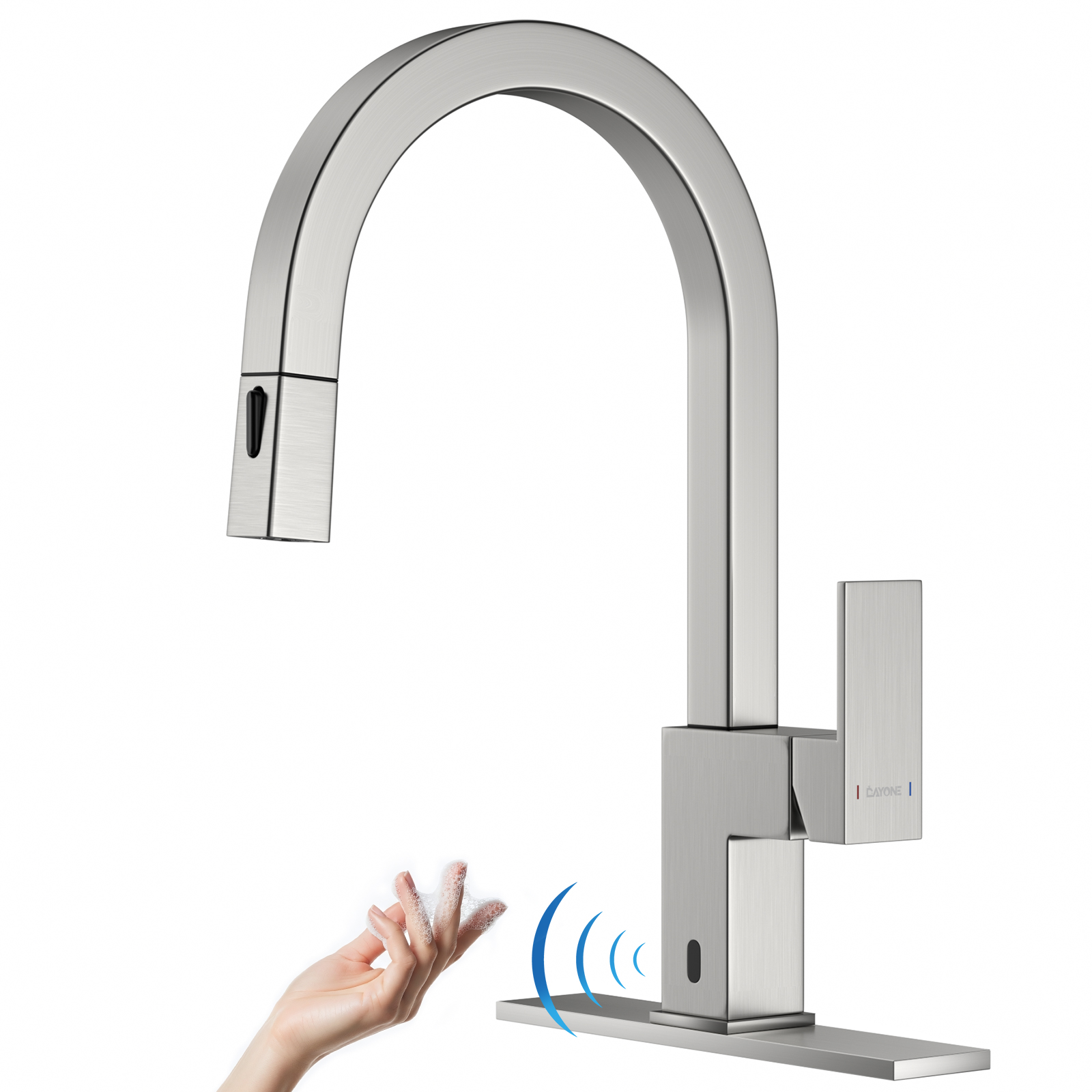 Touchless Kitchen Faucet Motion Sensor - DAYONE Berührungsloser Küchenarmatur, quadratisch, moderner Sensor-Küchenarmatur