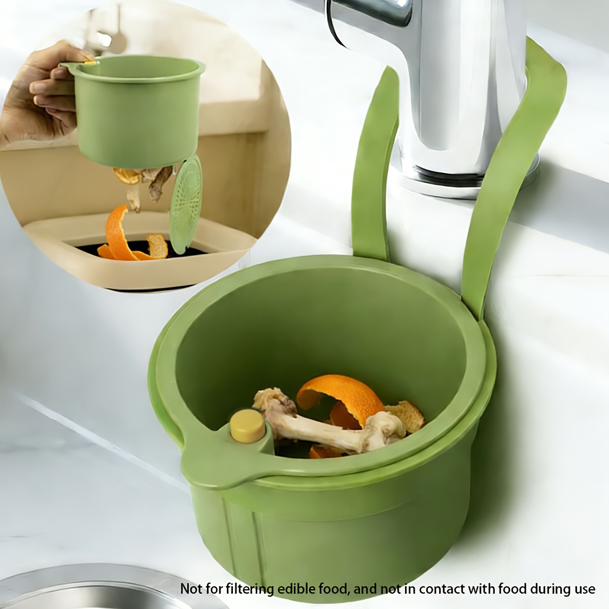 Kitchen Sink Drain Strainer Basket - Tragbarer Hänge-Spülbecken-Abfallfilterkorb, abnehmbarer Küchenablauf-Sieb-Organizer, Obst- und