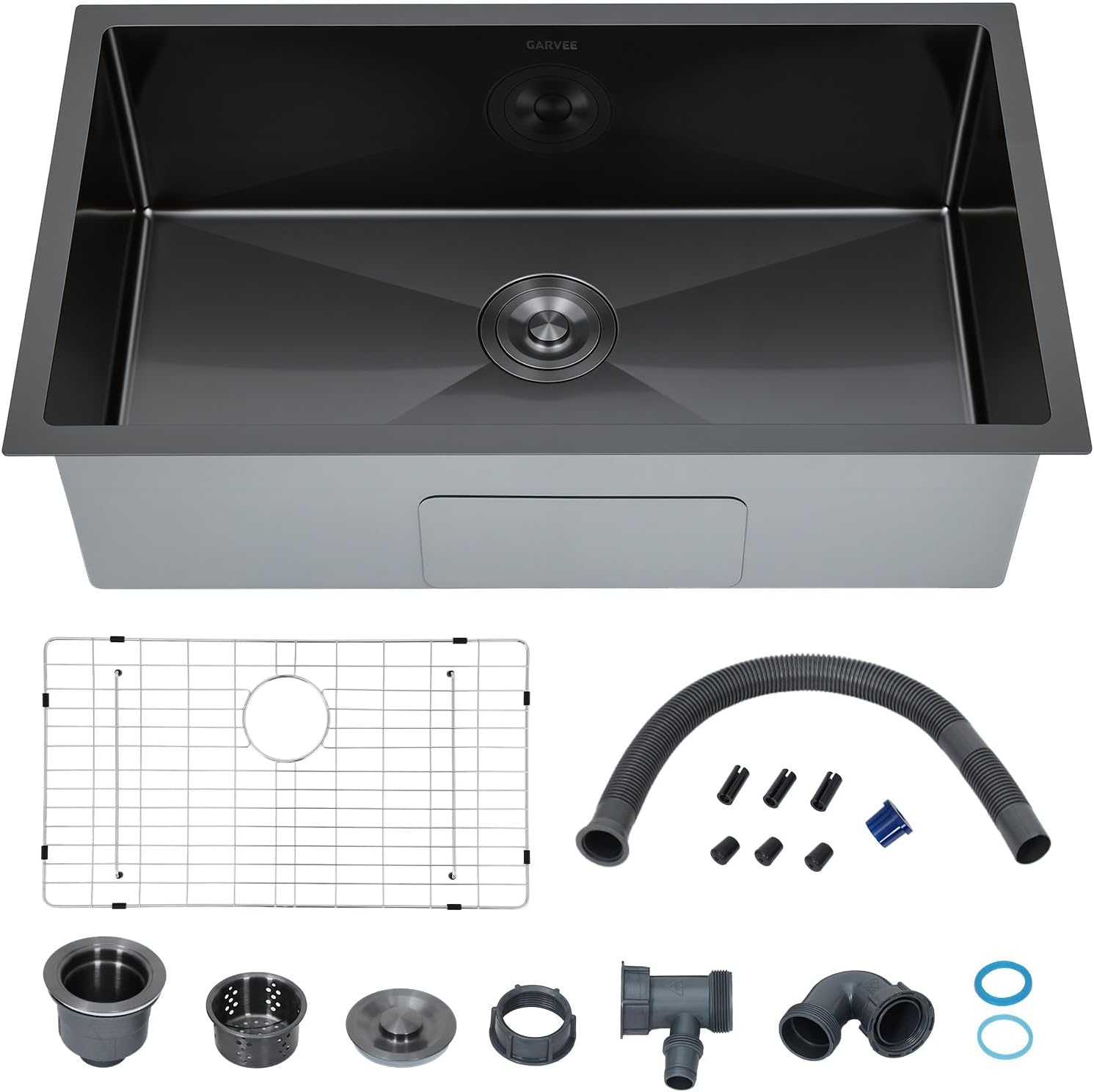 Stainless Steel Undermount Kitchen Sink 30 - Tacleekii Unterbau-Küchenspüle Schwarz 30