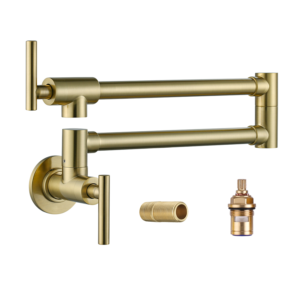 Goldener Wandmontierter Topffü – Pot Filler Faucet Wall Mount Folding Bewertung und Preis
