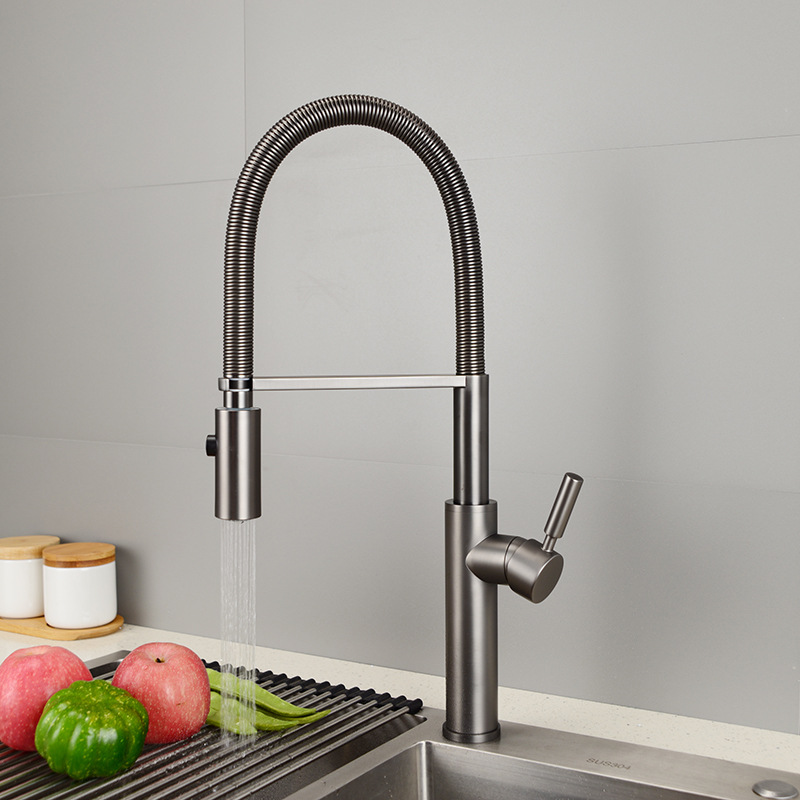 Hochwertiger, ausziehbarer Küc – Pull Down Spray Kitchen Faucet Brushed Nickel Bewertung und Preis