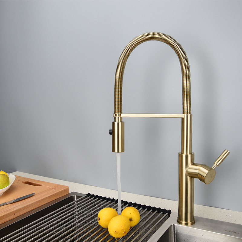 Hochwertiger, ausziehbarer Küc – Pull Down Spray Kitchen Faucet Brushed Nickel Bewertung und Preis