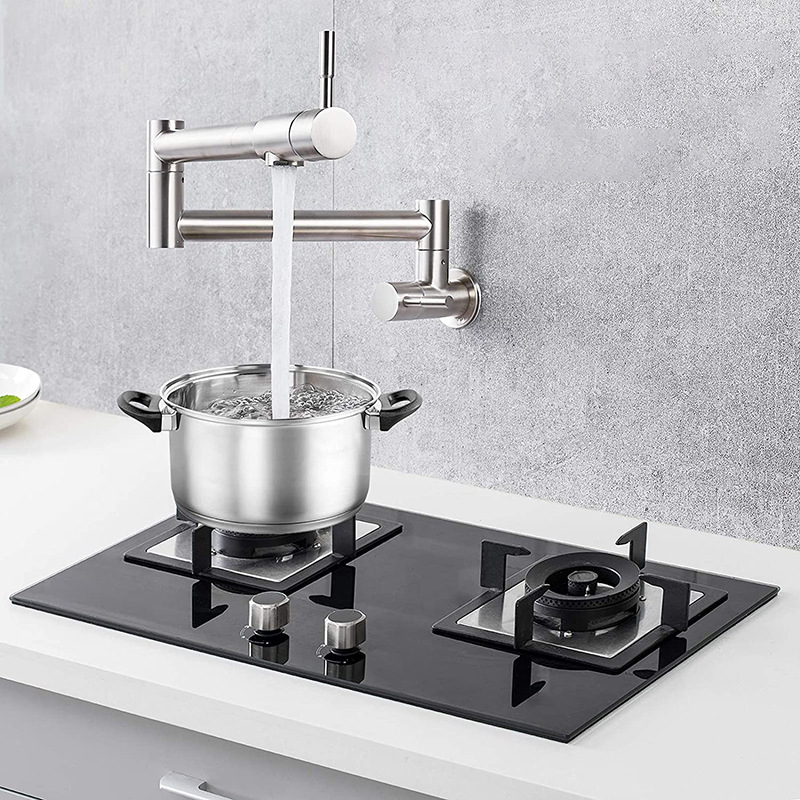 Bürsten-Gold Topffüllhahn Küch – Pot Filler Faucet Wall Mount Folding Bewertung und Preis