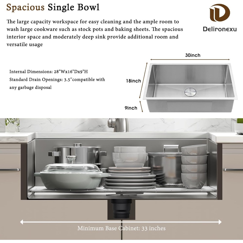 30 Zoll Unterbau-Küchenspüle a – Stainless Steel Undermount Kitchen Sink 30 Bewertung und Preis