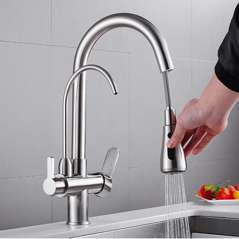Gebürsteter Nickel-Filterhahn  – Pull Down Spray Kitchen Faucet Brushed Nickel Bewertung und Preis
