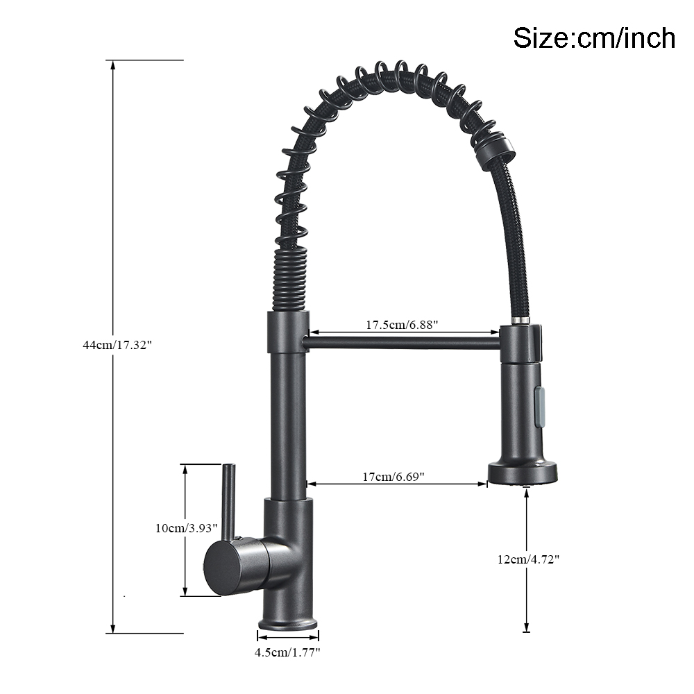 Silbergrauer Küchenarmatur-Ein – Matte Black Kitchen Sink Faucet Spring Bewertung und Preis