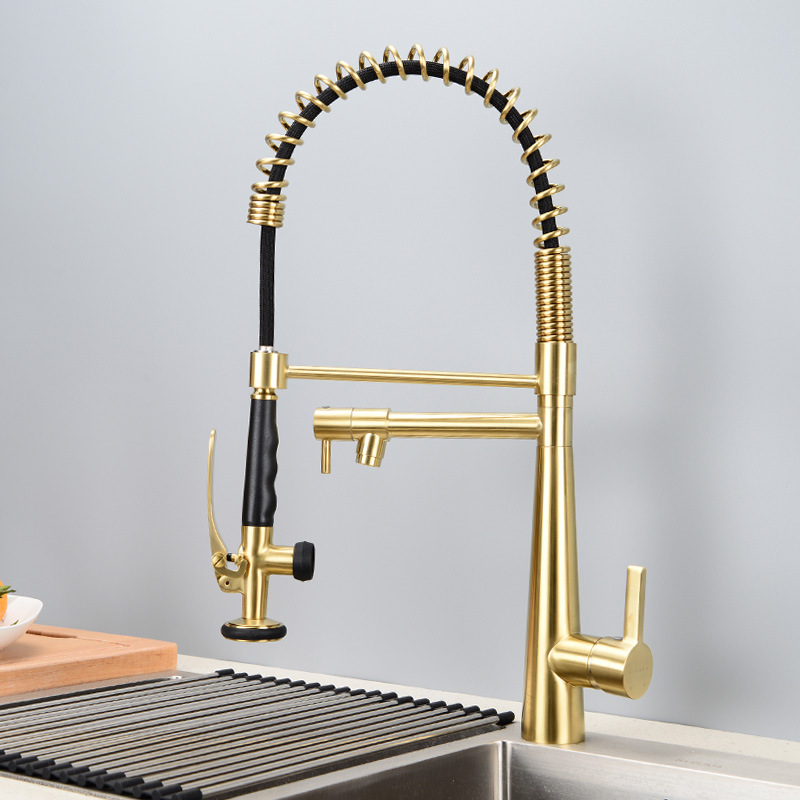 Hochwertiger, ausziehbarer Küc – Pull Down Spray Kitchen Faucet Brushed Nickel Bewertung und Preis