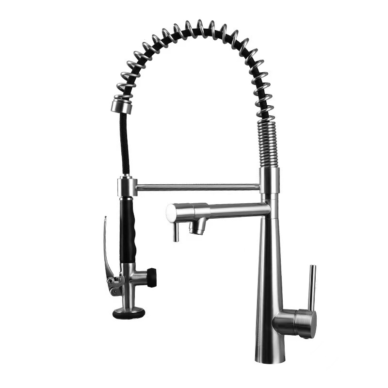 Hochwertiger, ausziehbarer Küc – Pull Down Spray Kitchen Faucet Brushed Nickel Bewertung und Preis