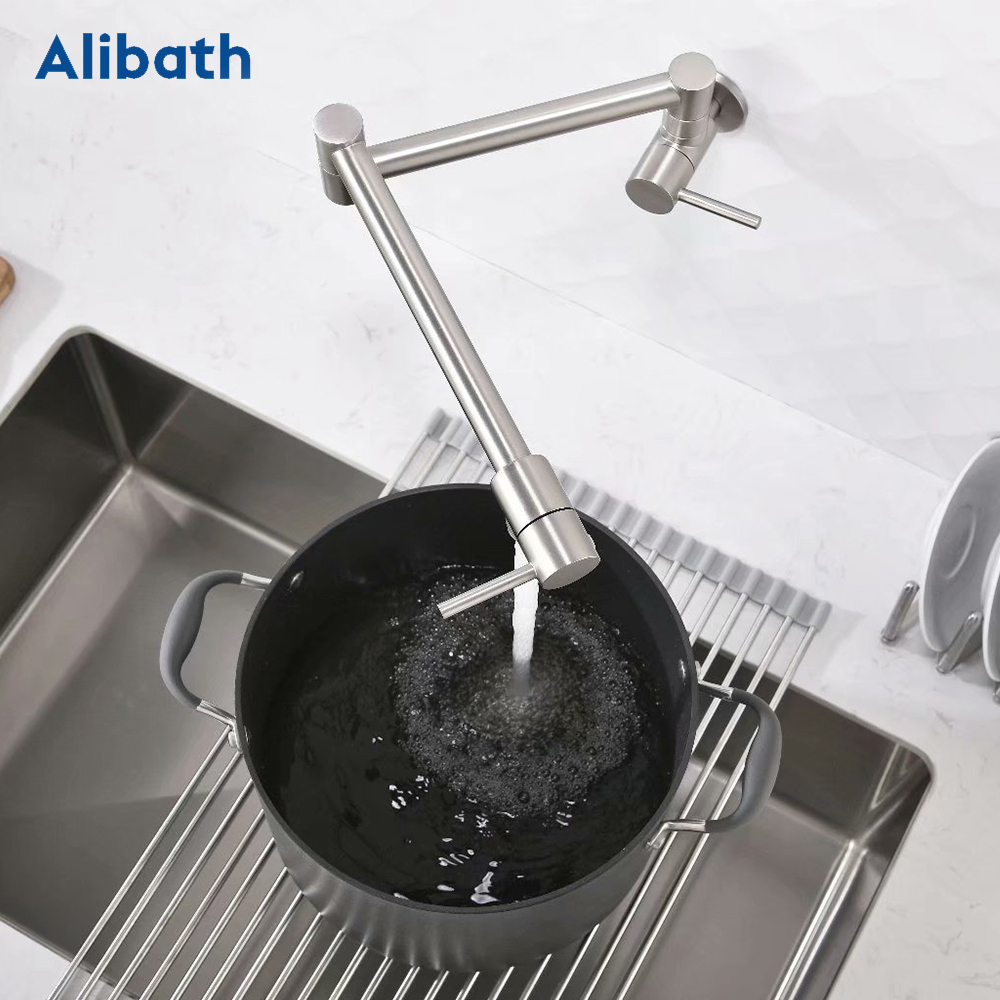 Messing Wand Küche Wasserhahn  – Pot Filler Faucet Wall Mount Folding Bewertung und Preis