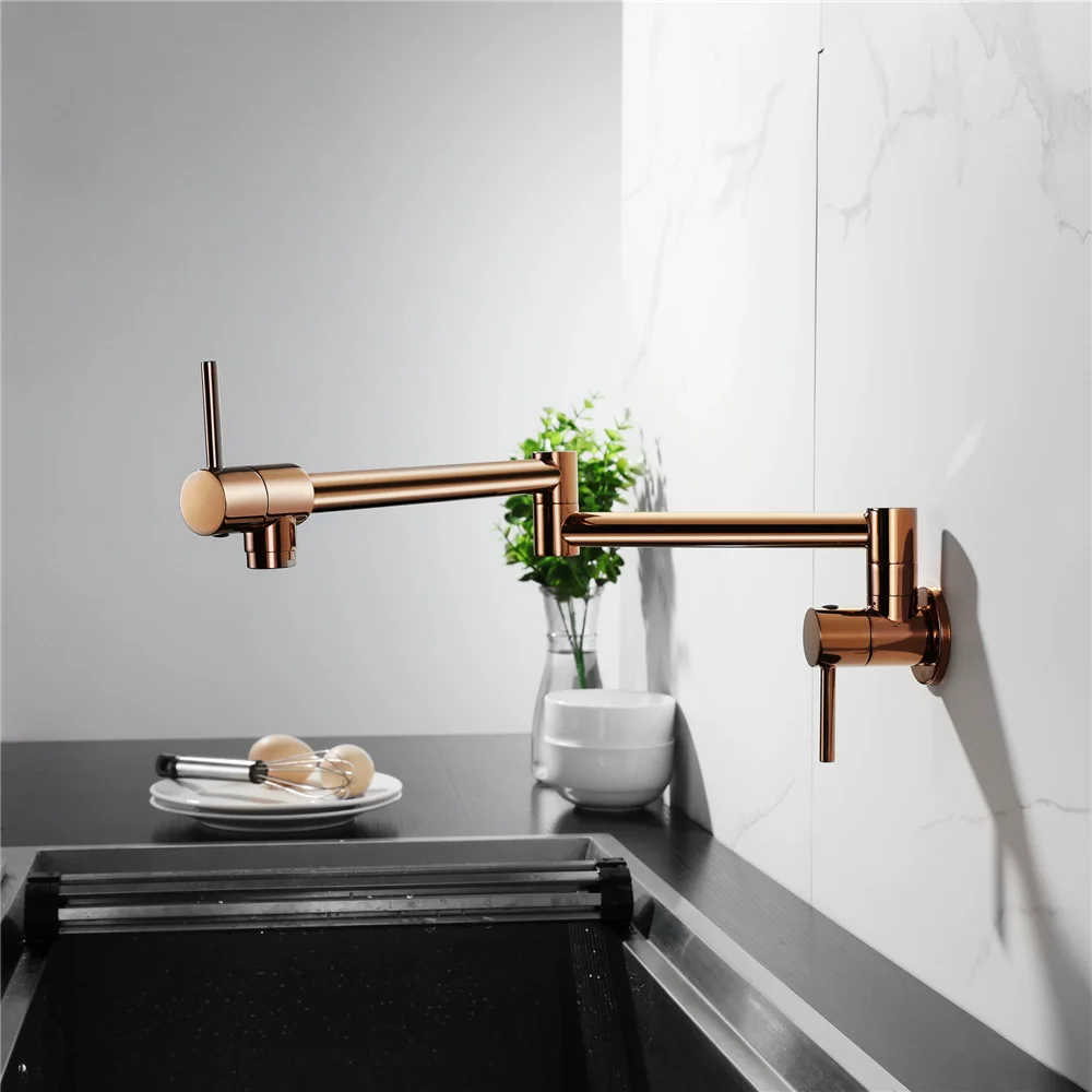 Roségoldener Wasserhahn mit Ka – Pot Filler Faucet Wall Mount Folding Bewertung und Preis