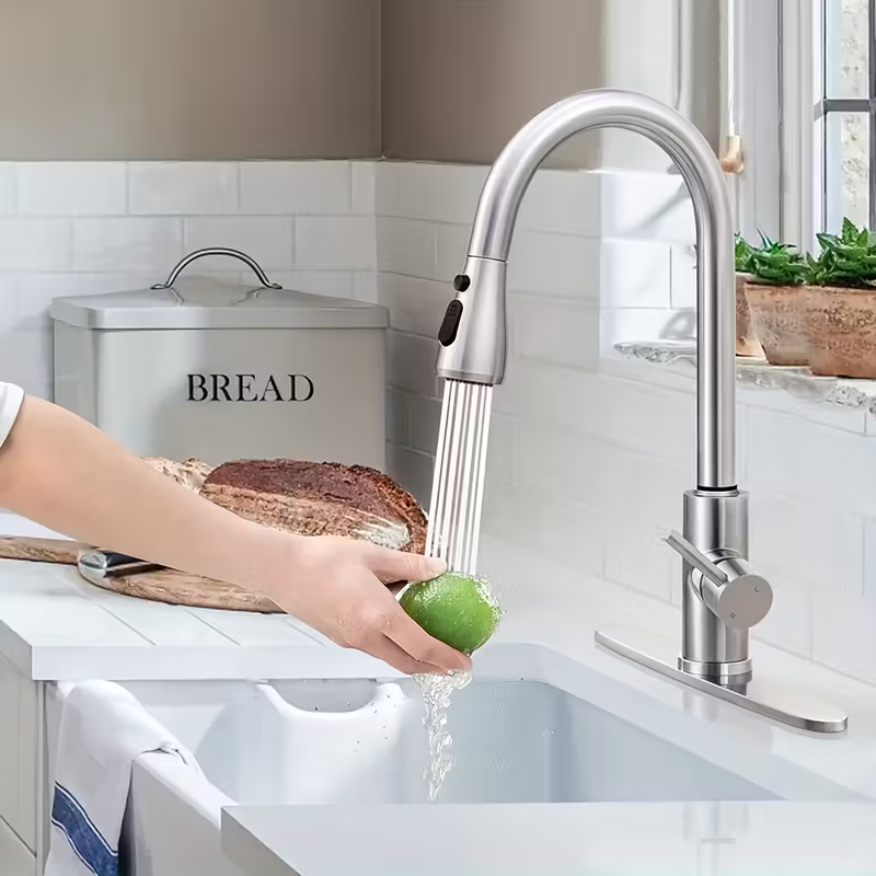 1pc Küche Wasserhahn mit Pull- – Pull Down Spray Kitchen Faucet Brushed Nickel Bewertung und Preis