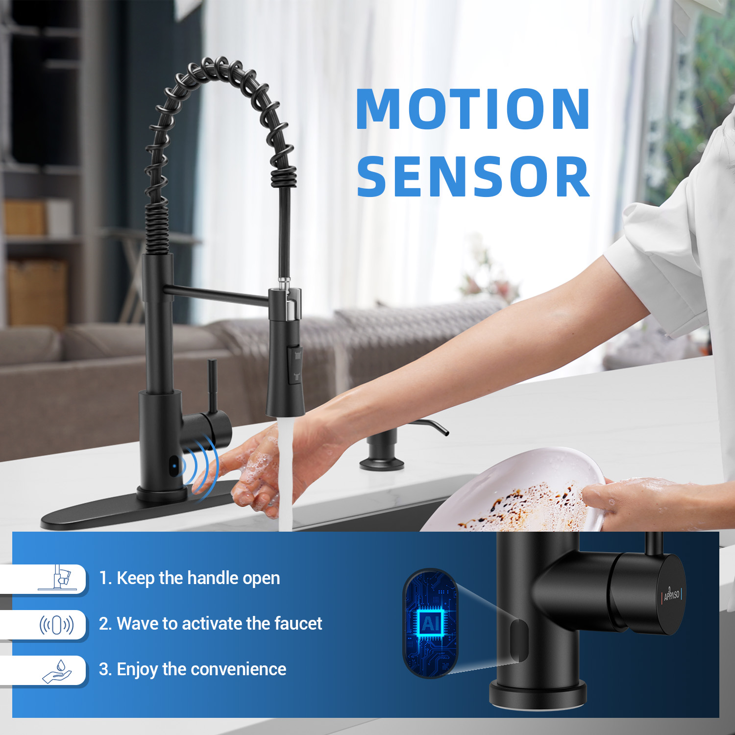 APPASO Berührungsloser Küchena – Touchless Kitchen Faucet Motion Sensor Bewertung und Preis
