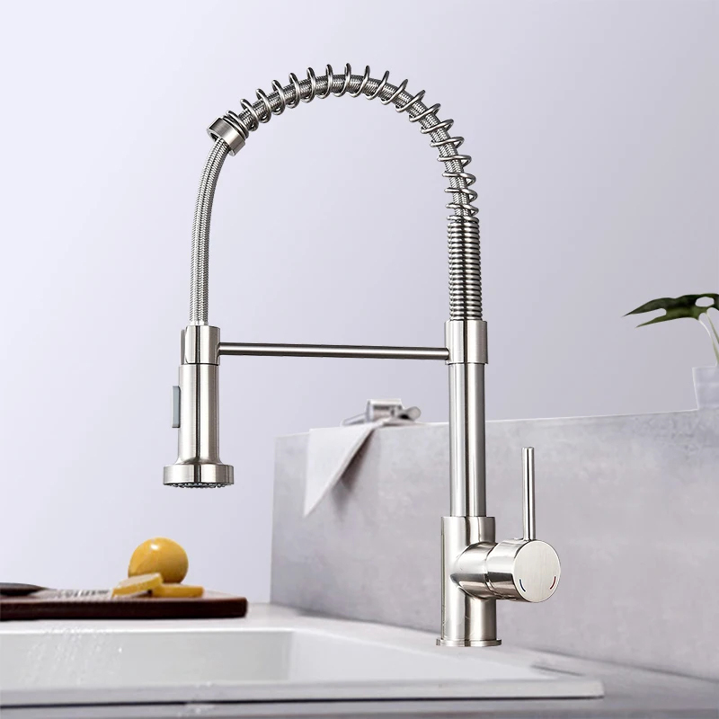 Gebürstetes Nickel, Frühling,  – Pull Down Spray Kitchen Faucet Brushed Nickel Bewertung und Preis