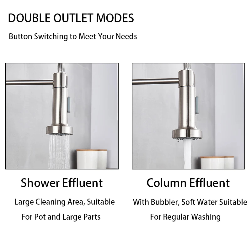 Gebürstetes Nickel, Frühling,  – Pull Down Spray Kitchen Faucet Brushed Nickel Bewertung und Preis