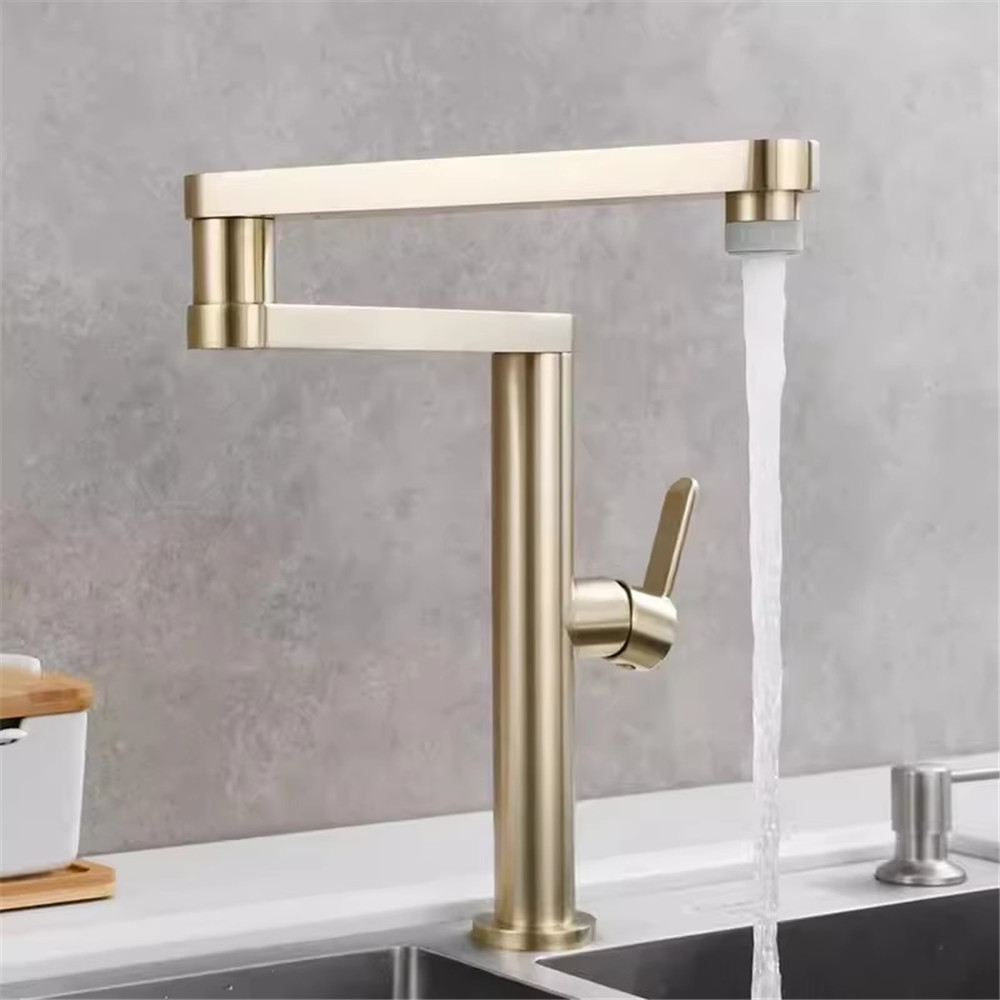 Gebürsteter Goldener Topffülle – Pot Filler Faucet Wall Mount Folding Bewertung und Preis