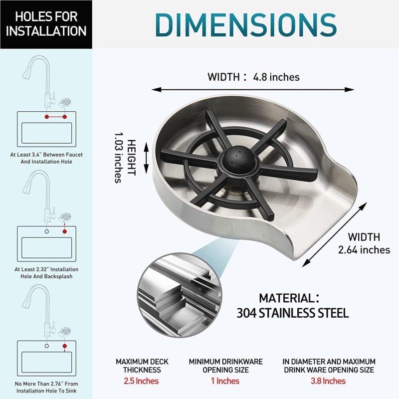 Glas Rinser für Küche Waschbec – Glass Rinser For Kitchen Sink Metal Bewertung und Preis