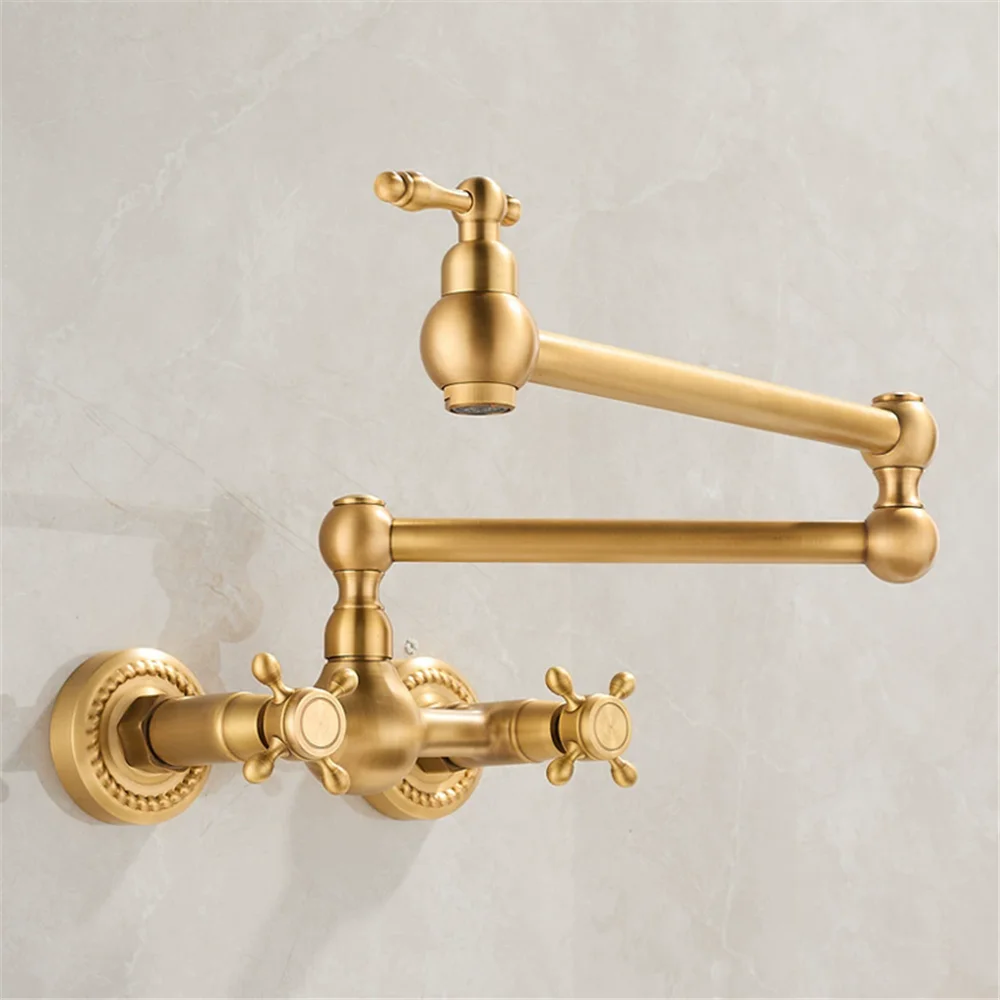 Goldfarbener Topffüllhahn zur  – Pot Filler Faucet Wall Mount Folding Bewertung und Preis