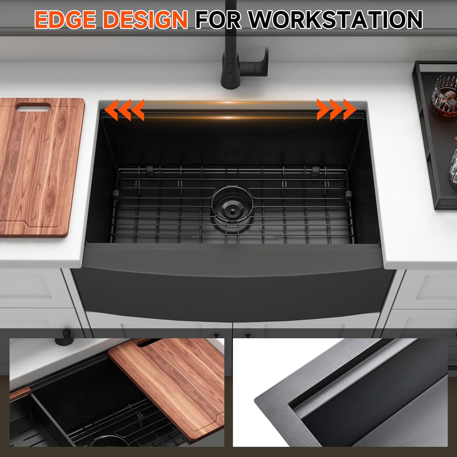 30 Zoll Schwarze Farmhouse Küc – Stainless Steel Undermount Kitchen Sink 30 Bewertung und Preis