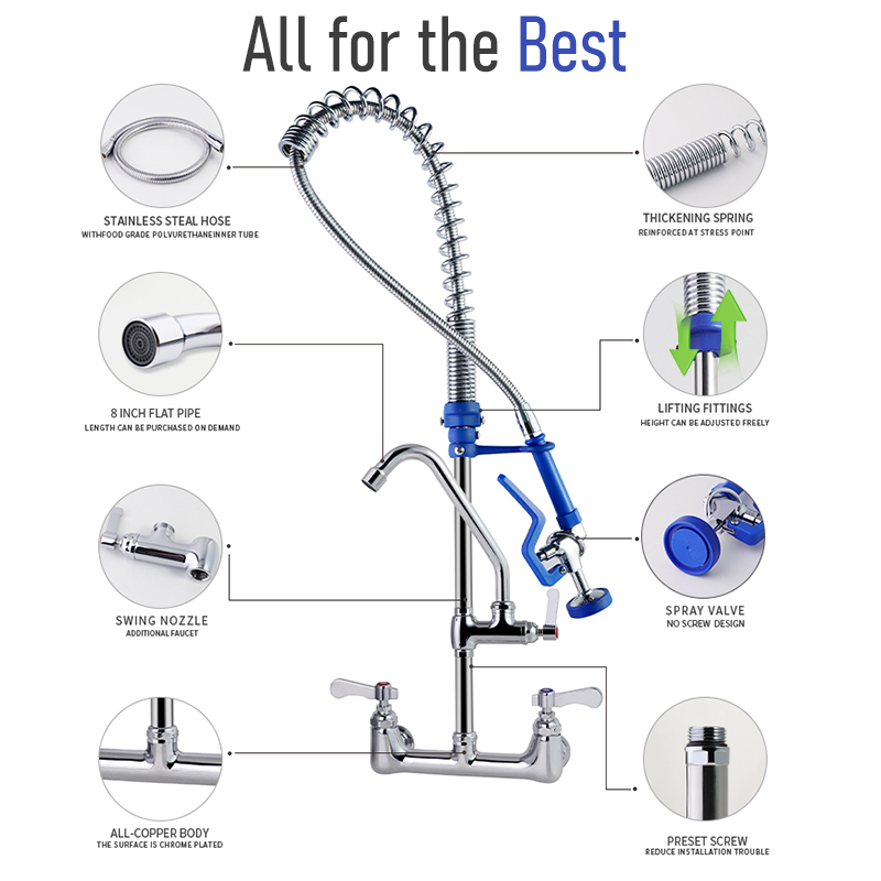Kommerzielles Restaurant, dire – Commercial Pre Rinse Kitchen Faucet Wall Bewertung und Preis