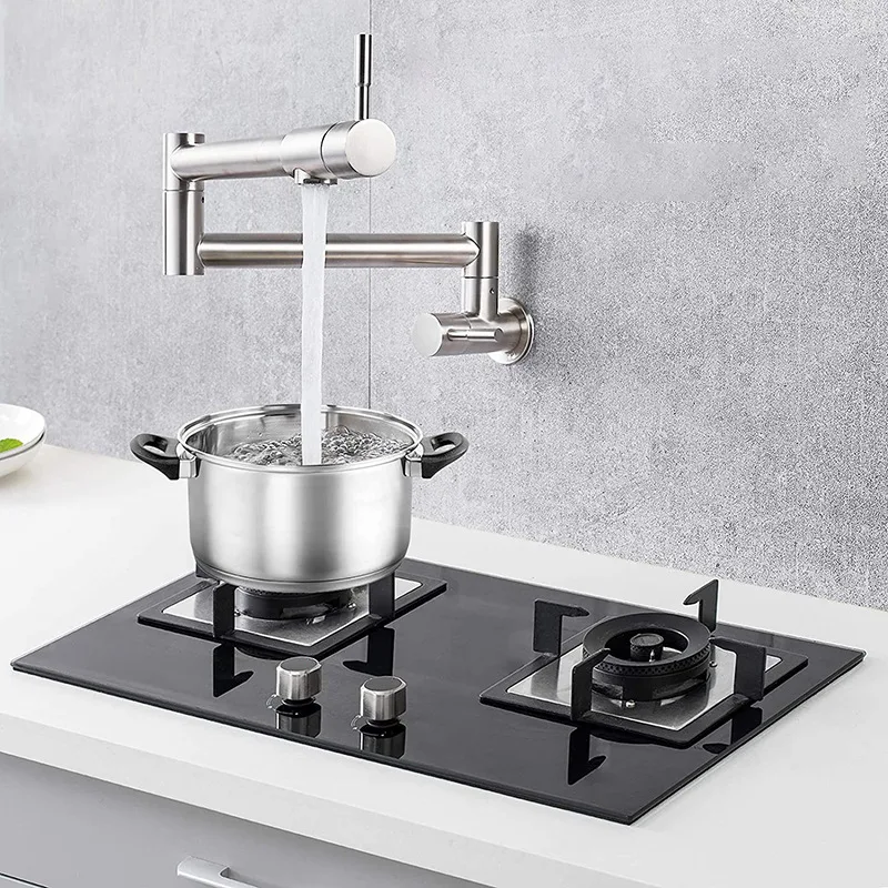 Goldfarbener Spültischarmatur, – Pot Filler Faucet Wall Mount Folding Bewertung und Preis