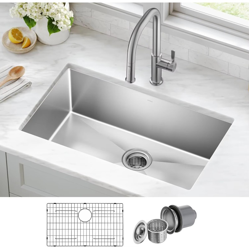 30 Zoll Unterbau-Einzelwaschbe – Stainless Steel Undermount Kitchen Sink 30 Bewertung und Preis
