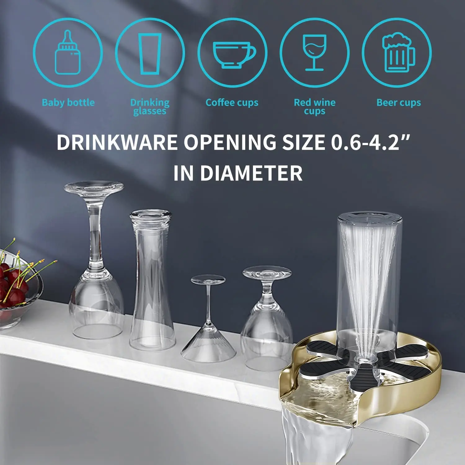 Automatischer Glasbecher-Wasch – Glass Rinser For Kitchen Sink Metal Bewertung und Preis