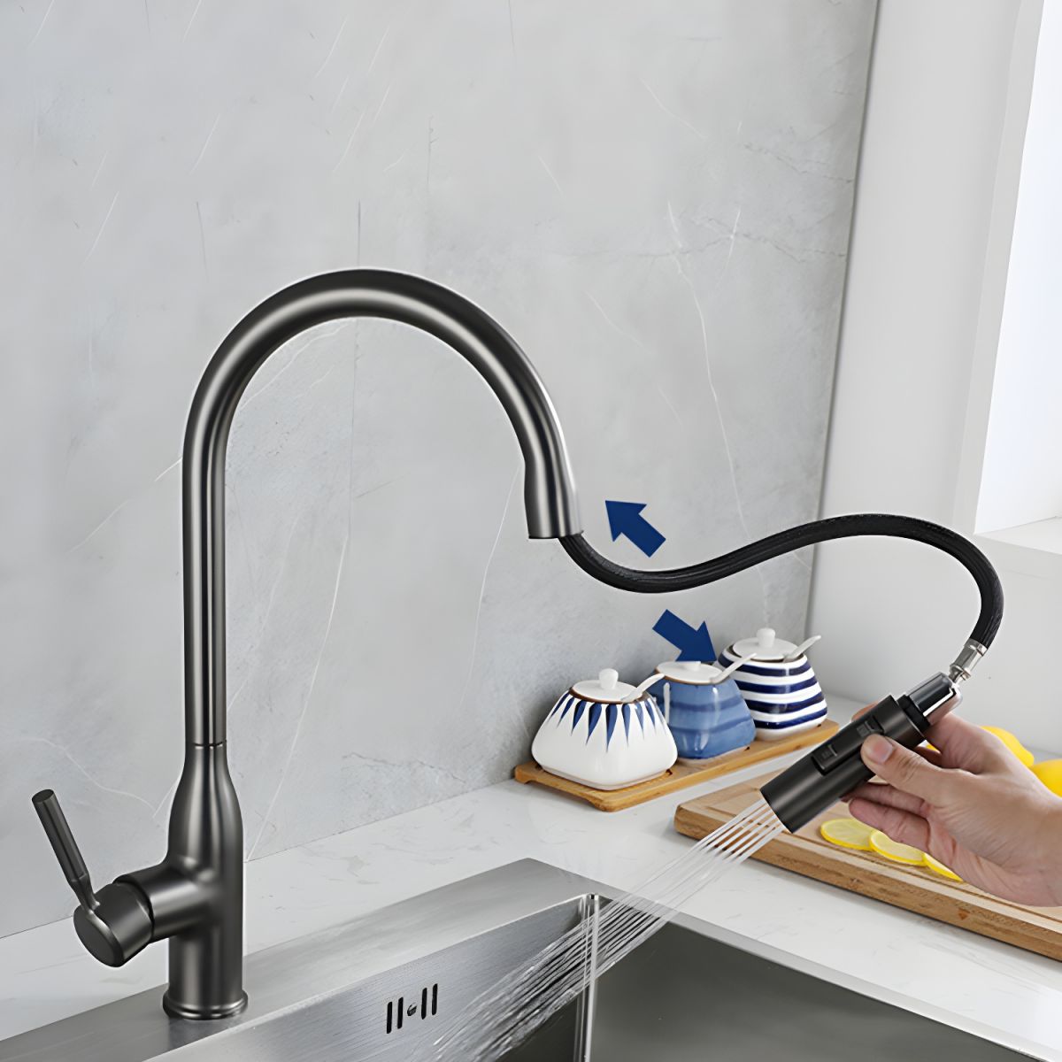 Ausziehbare Küchenarmatur aus  – Pull Down Spray Kitchen Faucet Brushed Nickel Bewertung und Preis