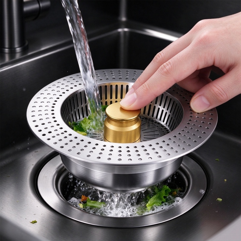 Pop-up-Spülbeckenstopfen mit F – Kitchen Sink Drain Strainer Basket Bewertung und Preis