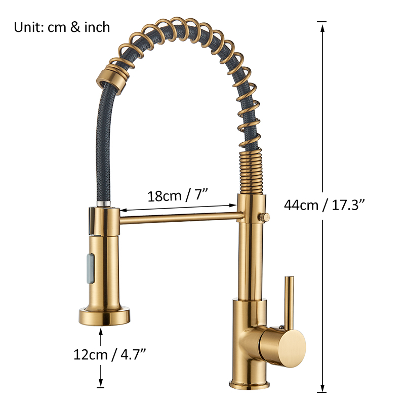 Gebürsteter Gold-Küchenarmatur – Pull Down Spray Kitchen Faucet Brushed Nickel Bewertung und Preis